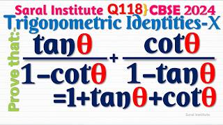 Q118  Prove that tan⁡θ1cot⁡θcot⁡θ1tan⁡θ1tan⁡θcot⁡θ  tan theta  1  cot theta  cot [upl. by Neenaej]