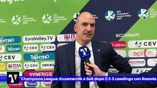 🎙️🟡🔵 MIXED ZONE  Kozamernik e Soli dopo i cinque set con Resovia in Champions League [upl. by Mannuela487]