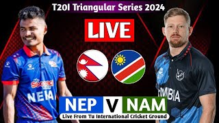 NEPAL VS NAMIBIA T20I SERIES 2024 LIVE  TRINATION SERIES 2024 LIVE MATCH NEP VS NAM [upl. by Anecusa]