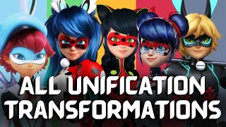 Miraculous All Unification Transformations Season 15  Miraculous Ladybug [upl. by Adrahs574]