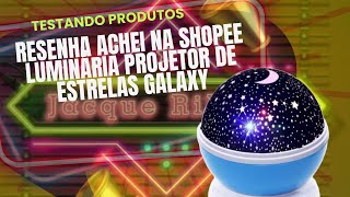 Luminaria Projetor De Estrelas Galaxy Abajur Quarto Criancas Star Master achei na shopee abajur [upl. by Natalina]