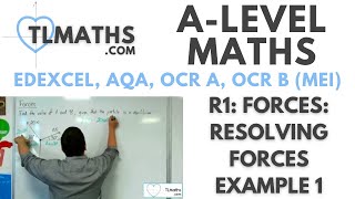 ALevel Maths R113 Forces Resolving Forces Example 1 [upl. by Latashia]