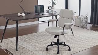 Wahson Modern Office Swivel Desk Chair in Chenille with Armrest Height Adjustable for Home Office [upl. by Chobot]