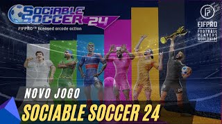 JOGUEI O NOVO JOGO DE FUTEBOL SOCIABLE SOCCER 24 [upl. by Rozalie491]