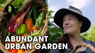 Inspiring Woman Growing a Huge Amount of Food in Her City Permaculture Garden [upl. by Afatsum883]