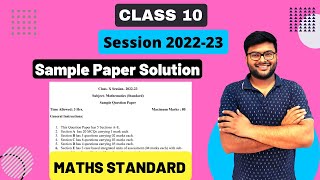 Maths Standard Sample Paper Solutions Class 10 I Session 202223 I Maths Sample Paper Solutions [upl. by Bein54]