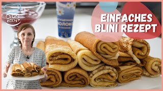 Einfaches Blini  Pfannkuchen Rezept  In nur 5 Minuten  Olga Kocht [upl. by Ajat]