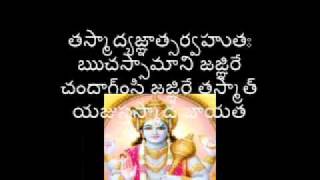 Purusha Suktam Telugu Script  YouTubeflv [upl. by Aninotna]