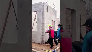 Cement wall installation process for cement house [upl. by Lunneta]