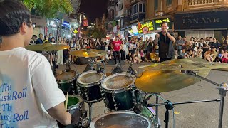 12 year old boy has a great drumming performance  Finding the sky Tuan Hung  Street music haa [upl. by Hsiri]