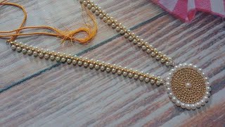 DIY pearl jewelry making tutorial অল্প উপকরনে খুব সহজভাবে মূক্তা পুতির মালা তৈরি। [upl. by Nnayrb]