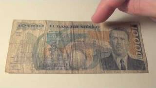 Year Unknown El Banco De Mexico Diez Mil Pesos [upl. by Latsyrcal]