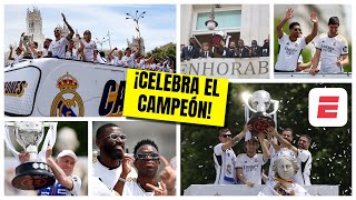 REAL MADRID celebra en CIBELES el título y levanta la copa de CAMPEÓN con su GENTE  La Liga [upl. by Herwig]