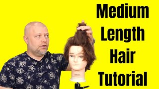 Medium Length Haircut Tutorial  TheSalonGuy [upl. by Dermott442]