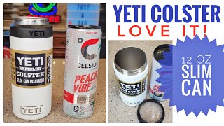 Review YETI Rambler 12 oz Colster Slim Can Koozie Insulator for Hard Seltzer Can [upl. by Kcered]