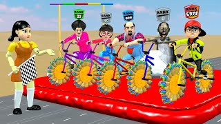 Scary Teacher 3D vs Squid Game Ice Cream Wheel Climbing Slopes High Jump 5 Times Challenge [upl. by Carla]