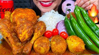 ASMR SPICY WHOLE CHICKEN CURRY EGG CURRY CHILI BASMATI RICE MUKBANG MASSIVE Eating Sounds [upl. by Fiona]