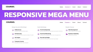 Responsive Dropdown Mega Menu  Using HTML CSS amp JS [upl. by Tteltrab]