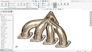 Solidworks tutorial Exhaust manifold [upl. by Novad]