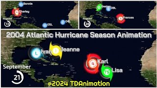 2004 Atlantic Hurricane Season Animation REUPLOAD [upl. by Elitnahc]