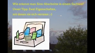 Wie erkennt man SinnAbschnitte in einem Sachtext am Beispiel eines Koffers erklärt [upl. by Ellehcear]