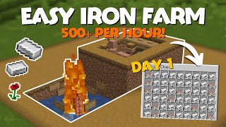 Minecraft EASY Iron Farm In Minecraft 121 Tutorial [upl. by Anelrihs]