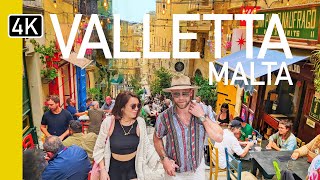 Valletta Malta 4K Walking Tour  What’s it REALLY Like [upl. by Nuawed]