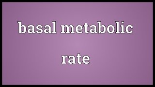 Basal metabolic rate Meaning [upl. by Lindsy]