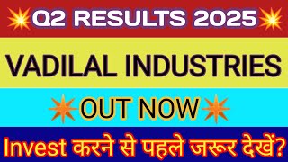 Vadilal Q2 Results 2025 🔴 Vadilal Results 🔴 Vadilal Industries Share Latest News [upl. by Nivert688]