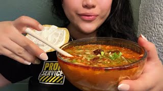 ASMR español comiendo POZOLE 🍲 comida tradicional mexicana 🇲🇽 MUKBANG [upl. by Hakceber202]