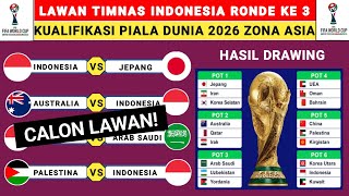 Jadwal Kualifikasi Piala Dunia 2026 Ronde Ke 3  Indonesia vs Jepang  Jadwal Timnas indonesia [upl. by Jasmina]