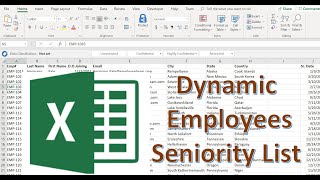 Formula to Create Dynamic Employees List by Seniority  Using Index with Match Function [upl. by Enial880]