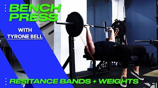 Bench Press with Resistance Bands  Weights Chest Workout [upl. by Ynnam]