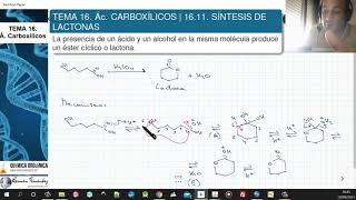 TEMA 16 ÁCIDOS CARBOXÍLICOS  161 SÍNTESIS DE LACTONAS [upl. by Kelson]