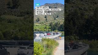 Heavy traffic has been observed on the Kawarau Bridge today traffic [upl. by Tamah]