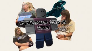 playing horror games on roblox ft rachel and hannah [upl. by Giraldo]