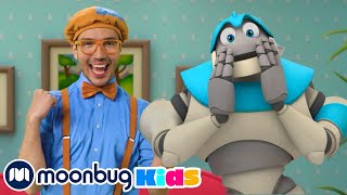 Blippi Meets ARPO  Blippi x ARPO Crossover  Cartoons for Kids  Moonbug Kids ARPOTheRobot [upl. by Quennie]