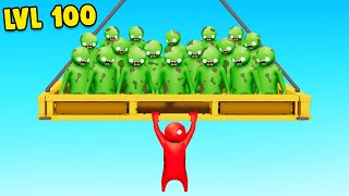 1 vs 100 ZOMBIE HORDE in Gang Beasts [upl. by Laurita]