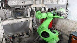 KUKA robot handles and measures concrete railway sleepers [upl. by Nycila]