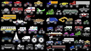 Monster Vehicles Collection  Monster Trucks  The Kids Picture Show Fun amp Educational [upl. by Alletnahs]