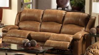 Reclining Leather Sofa with DropDown Table [upl. by Gildea]