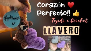 Corazón llavero♥️ perfecto tejido a Crochet ♥️ Paso a Paso  Súper fácil ♥️ a detalle [upl. by Eiralc530]