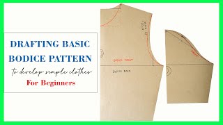 Easy Drafting Basic Bodice Pattern To Develop Simple Clothes For Home Made Sewing  Thuy Sewing [upl. by Denver225]