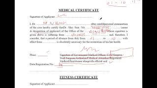 MEDICAL CERTIFICATE amp FITNESS CERTIFICATE FORMAT FOR GOVERNMENT EMPLOYEES [upl. by Anirehtak]