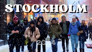 Stockholm in Winter A Snowy Walking Tour of Gamla Stan [upl. by Cerellia]