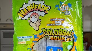 Warhead colossal sour jrs candy review [upl. by Norvan]