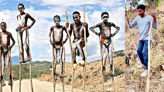 THESE PEOPLE WALK ON STICKS BANNA TRIBE IN ETHIOPIA [upl. by Anaeco]