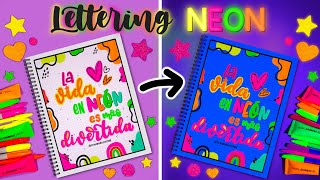 Como hacer LETTERING NEON  lettering neon [upl. by Novyad]