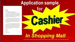 Application for Cashier Job in Shopping Center  Cover letter for work as Cashier in Shopping Store [upl. by Enorahs970]