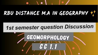 RBUCDOE MA Geography 1st semester question discussion 📄 expectations vs reality 😥CC 11 [upl. by Baer]